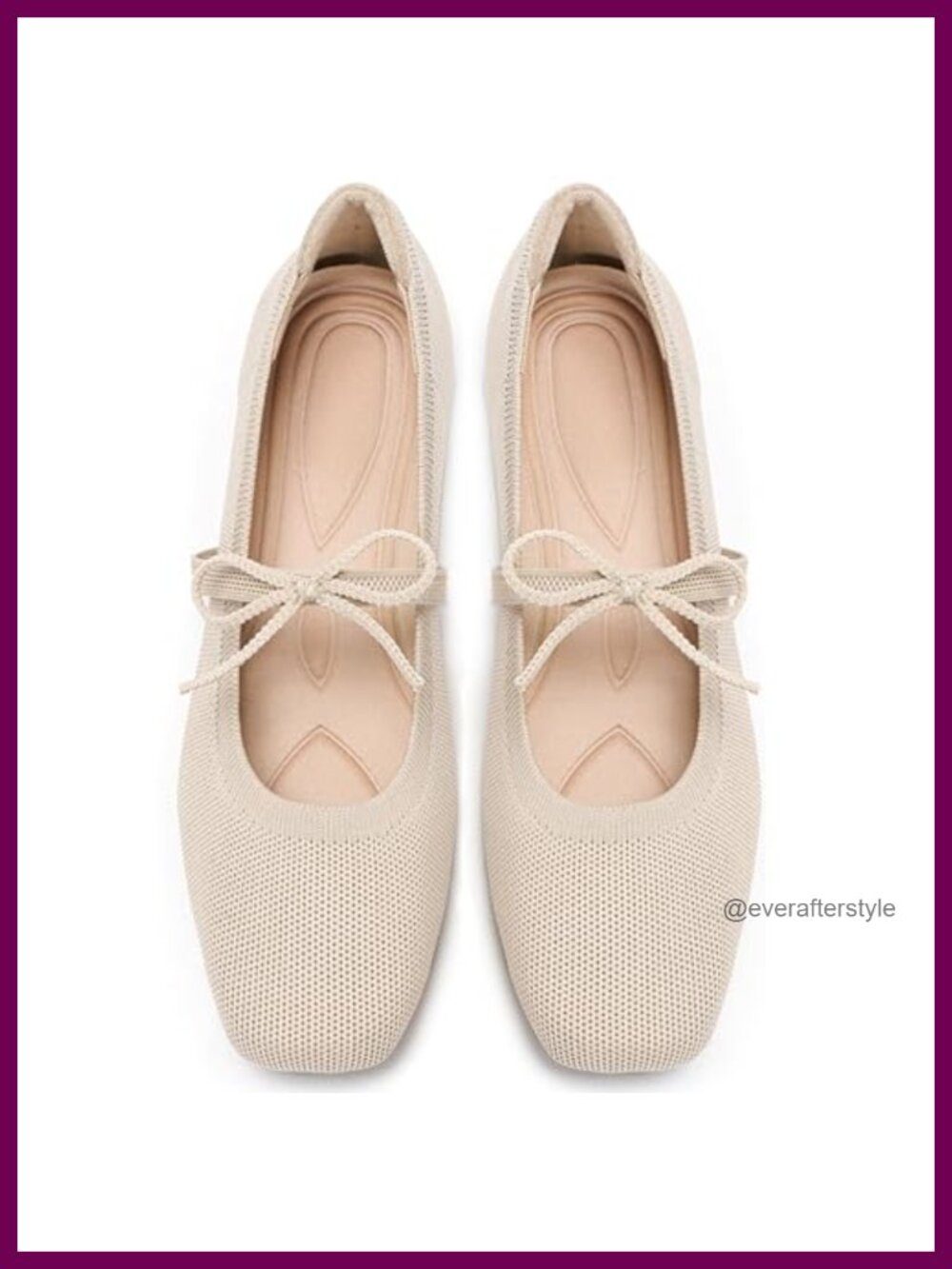 Knit Square Toe Flats Arch Support Mary Jane Ballet Shoes